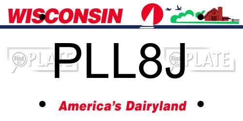 PLL8J Wisconsin License Plate