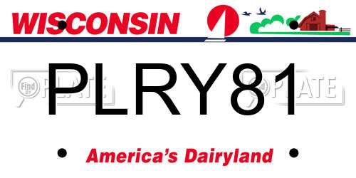 PLRY81 Wisconsin License Plate