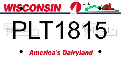 PLT1815 Wisconsin License Plate