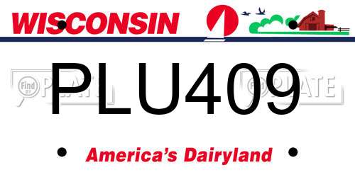 PLU409 Wisconsin License Plate