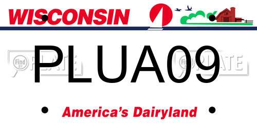 PLUA09 Wisconsin License Plate