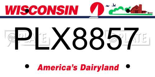 PLX8857 Wisconsin License Plate
