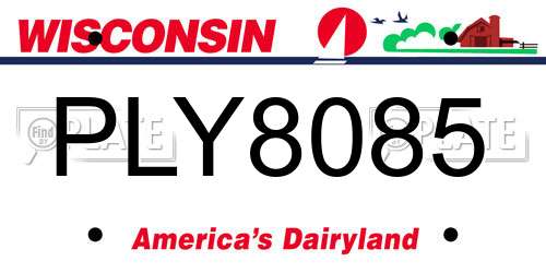 PLY8085 Wisconsin License Plate