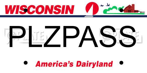 PLZPASS Wisconsin License Plate