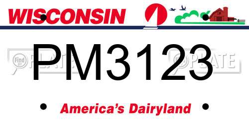 PM3123 Wisconsin License Plate