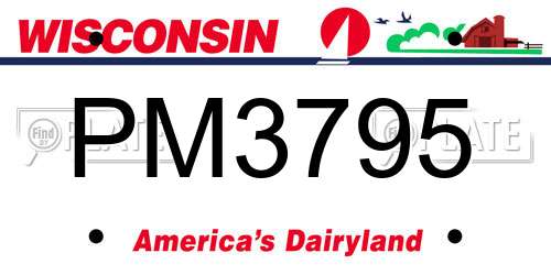 PM3795 Wisconsin License Plate