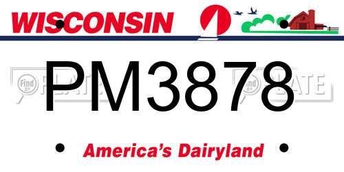 PM3878 Wisconsin License Plate