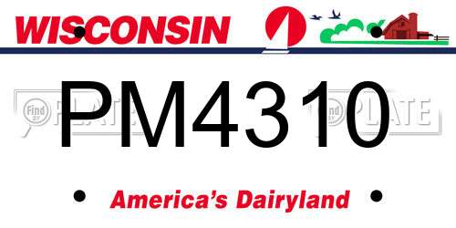 PM4310 Wisconsin License Plate