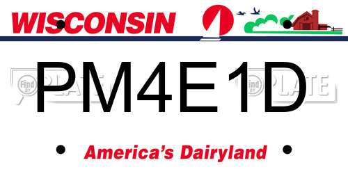 PM4E1D Wisconsin License Plate