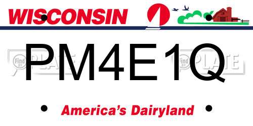 PM4E1Q Wisconsin License Plate