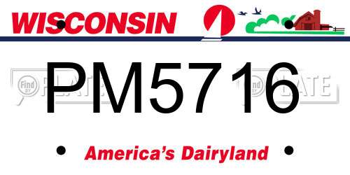 PM5716 Wisconsin License Plate