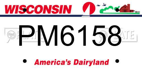 PM6158 Wisconsin License Plate