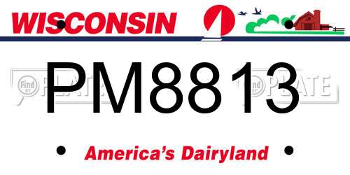 PM8813 Wisconsin License Plate