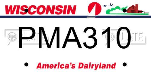 PMA310 Wisconsin License Plate