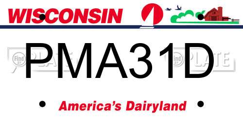 PMA31D Wisconsin License Plate