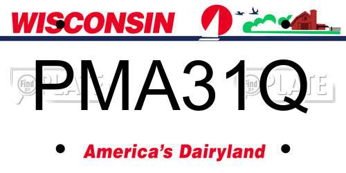 PMA31Q Wisconsin License Plate