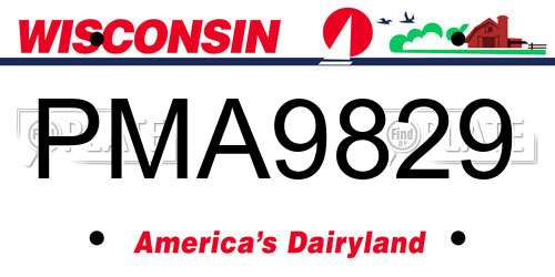 PMA9829 Wisconsin License Plate
