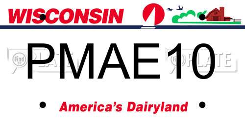 PMAE10 Wisconsin License Plate