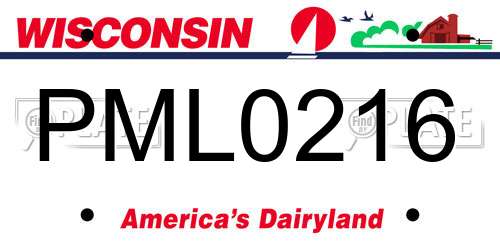 PML0216 Wisconsin License Plate