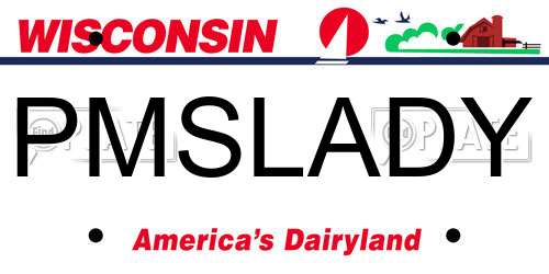 PMSLADY Wisconsin License Plate