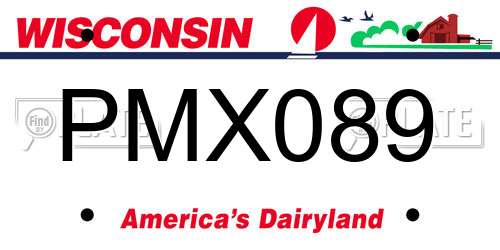 PMX089 Wisconsin License Plate