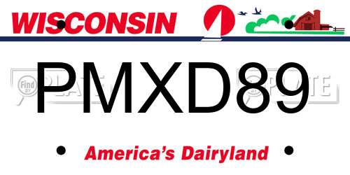 PMXD89 Wisconsin License Plate