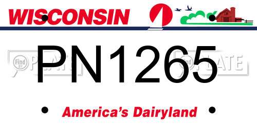 PN1265 Wisconsin License Plate
