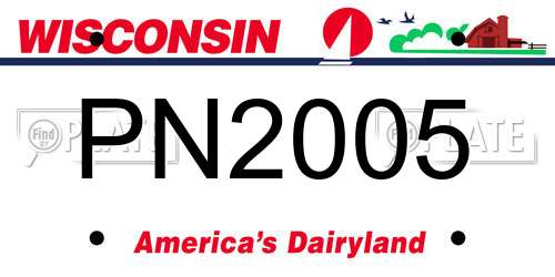 PN2005 Wisconsin License Plate