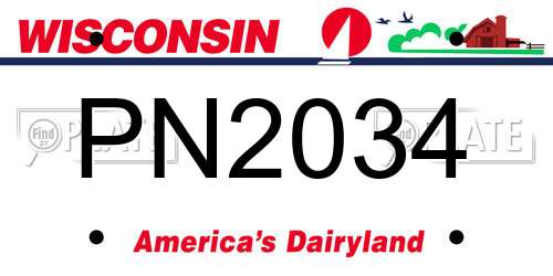 PN2034 Wisconsin License Plate