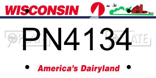 PN4134 Wisconsin License Plate