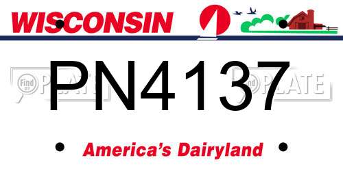 PN4137 Wisconsin License Plate