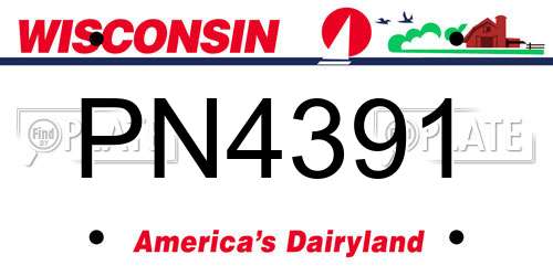 PN4391 Wisconsin License Plate