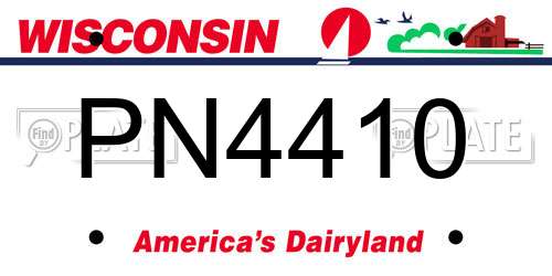 PN4410 Wisconsin License Plate
