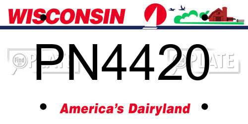 PN4420 Wisconsin License Plate