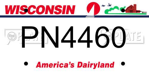 PN4460 Wisconsin License Plate