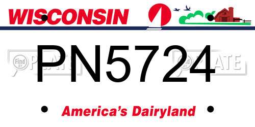 PN5724 Wisconsin License Plate
