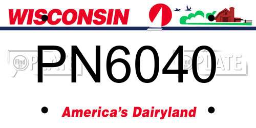 PN6040 Wisconsin License Plate