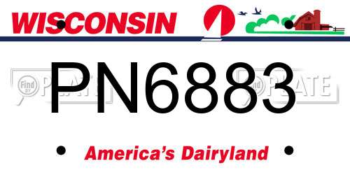PN6883 Wisconsin License Plate