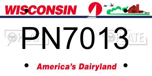 PN7013 Wisconsin License Plate
