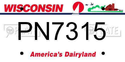 PN7315 Wisconsin License Plate