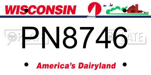 PN8746 Wisconsin License Plate