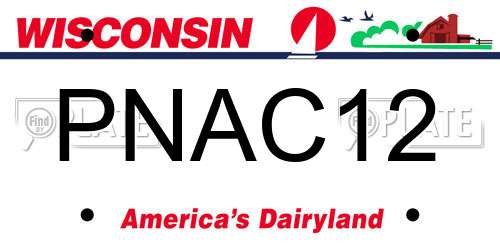 PNAC12 Wisconsin License Plate