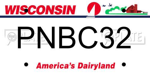 PNBC32 Wisconsin License Plate