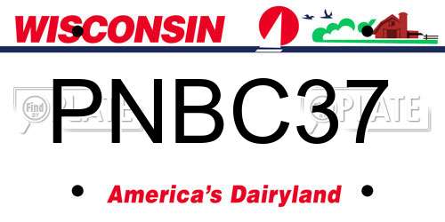 PNBC37 Wisconsin License Plate