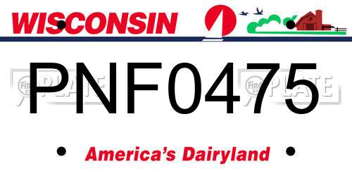 PNF0475 Wisconsin License Plate
