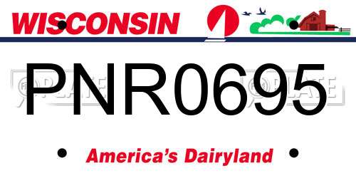 PNR0695 Wisconsin License Plate