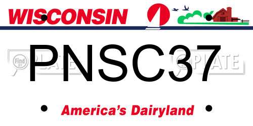 PNSC37 Wisconsin License Plate