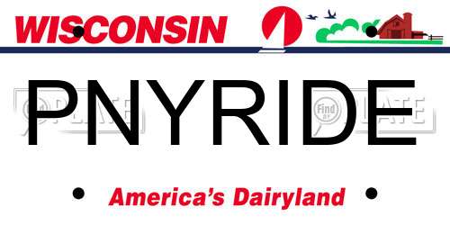 PNYRIDE Wisconsin License Plate