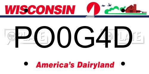 PO0G4D Wisconsin License Plate