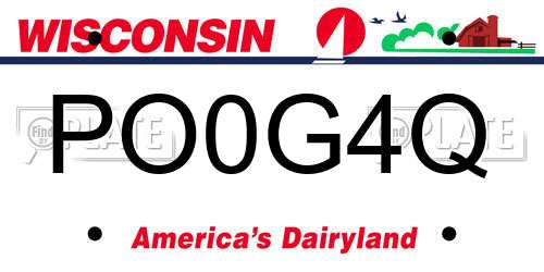 PO0G4Q Wisconsin License Plate